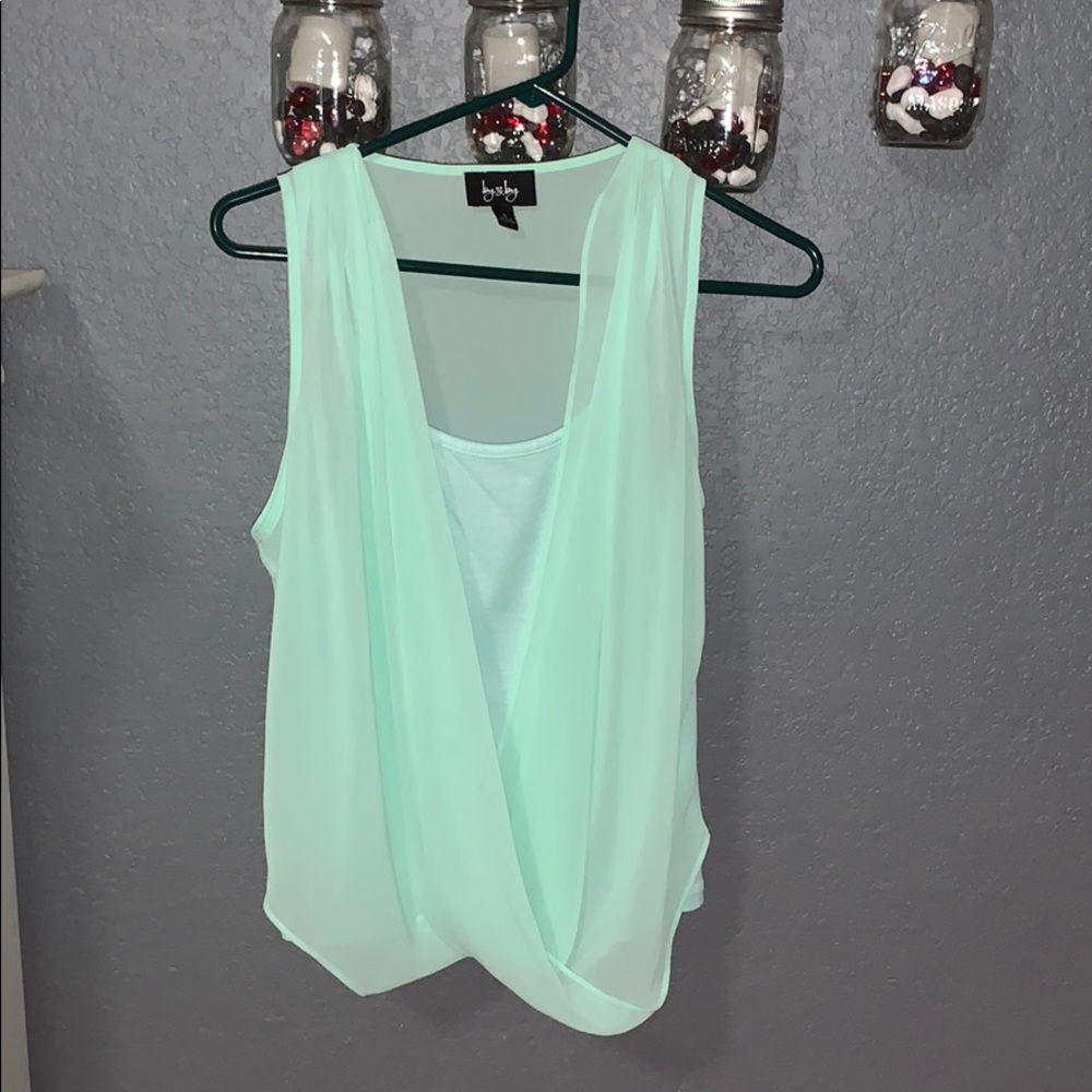 Teal Dress Casual Cross Over Blouse